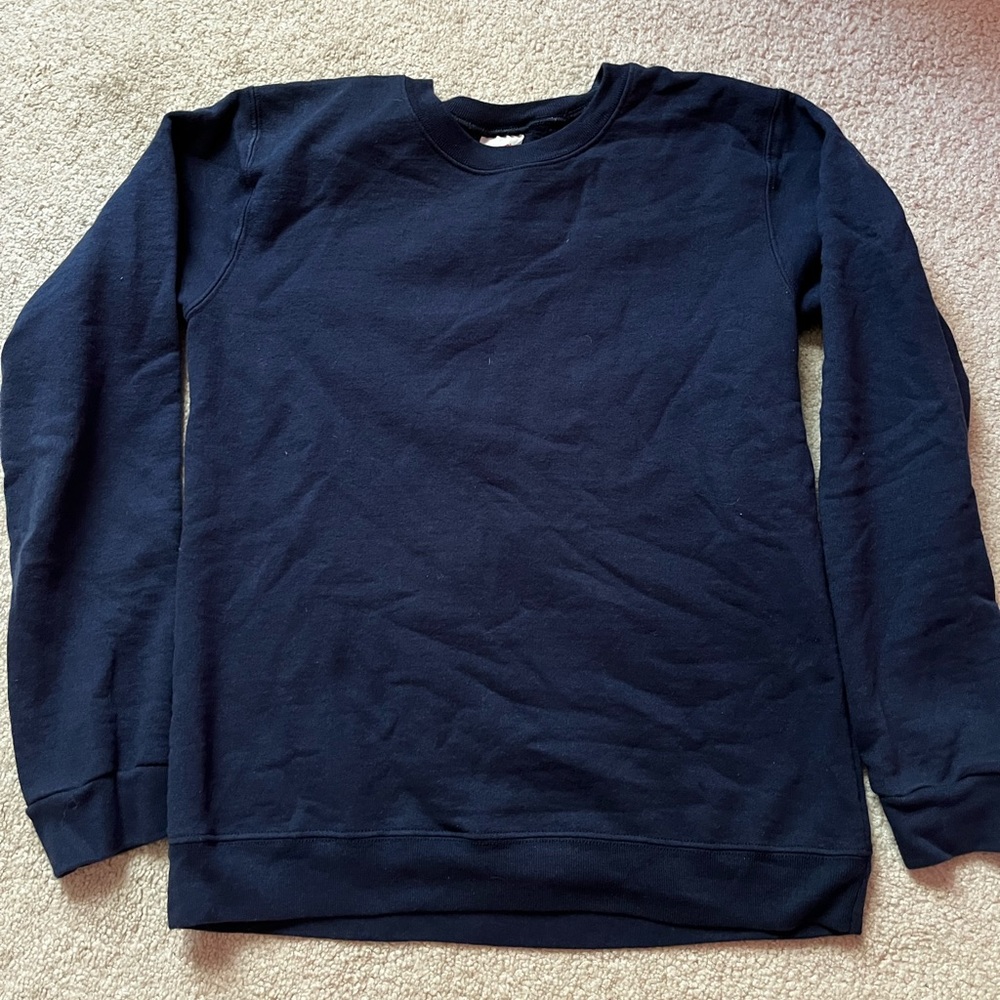 Navy Blue Long Sleeve Sweatshirt Youth XL fits like a Small/Medium